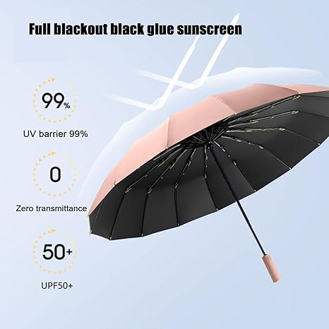 Windproof Automatic Umbrella, 41.34in Travel Umbrella & Windproof Stick Umbrella, Perfect Car Umbrella